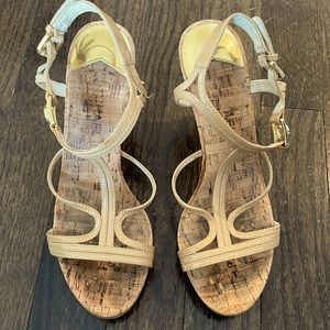 Michael Kors Beige 4” Wedge Sandals